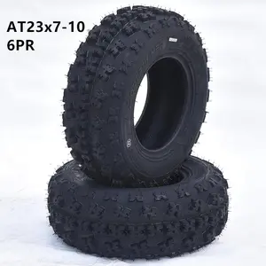 Set of 2 23x7-10 All Terrain Front Tires ATV UTV Sport Tires 6 Ply PR Tubeless Black