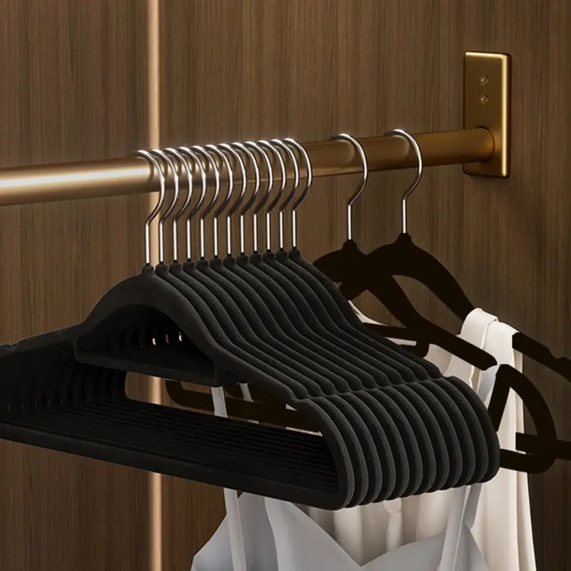 10-Pack Premium Velvet Hangers with 360° Rotatable Hooks, Non-Slip Heavy Duty Space Saving Clothes Hangers with Tie Bar for Coats, Suits, Dresses, Curved Design Hanger, Curved Shape Hanger