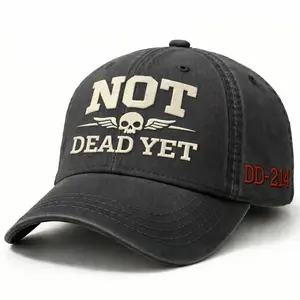 NOT DE*D YET Veteran Dad Hat – DD214 Military Style Adjustable Cap for Men, Perfect Gift For Dad Low Profile Dad Hat Pigment Dyed