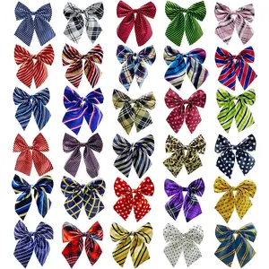 30 PCS Dog Bow Ties, Adjustable Variety Colors & Patterns Pet Collar Bowtie for Medium Large Dogs Big Cat Grooming Accessories, Boy and Girl Dogs Pets Christmas Festival Party Birthday Gift