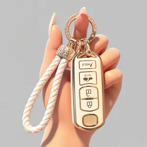 for Mazda Key Fob Cover,Special Soft TPU Key Case Cover Protector Compatible with Mazda Miata CX-3 CX-4 CX-5 CX-7 CX-9 MX5 2/3/5/6/8 Key Shell (Black White)