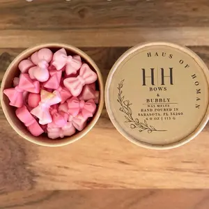H|H Bows & Bubbly Hand Poured Wax Melts Scoops 4.0 oz | 113 G - Colorful Bow Shaped Coconut Wax Scoop Cups