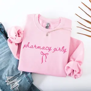 Pharmacy Girly T-Shirt / Sweatshirt / Hoodie  , Pharmacy shirt , Pharmacist T-Shirt, Pharmacy Student TShirt , Medical tee, Healthcare Shirt, Pharm tee shirt Cotton Fabric