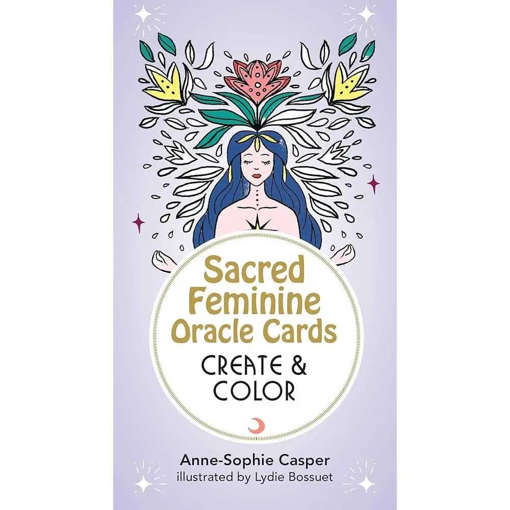 Sacred Feminine Tarot Card Game Set - 33 Customizable Oracle Cards, Step-by-Step Divine Channeling Guidebook, Create and Color Kit, Card Game Sets
