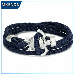 Navy Style Turtle Multilayer Milan Rope Bracelet Charms Seablue Rope Men Women Beach Wristband Adjustable Jewelry Homme