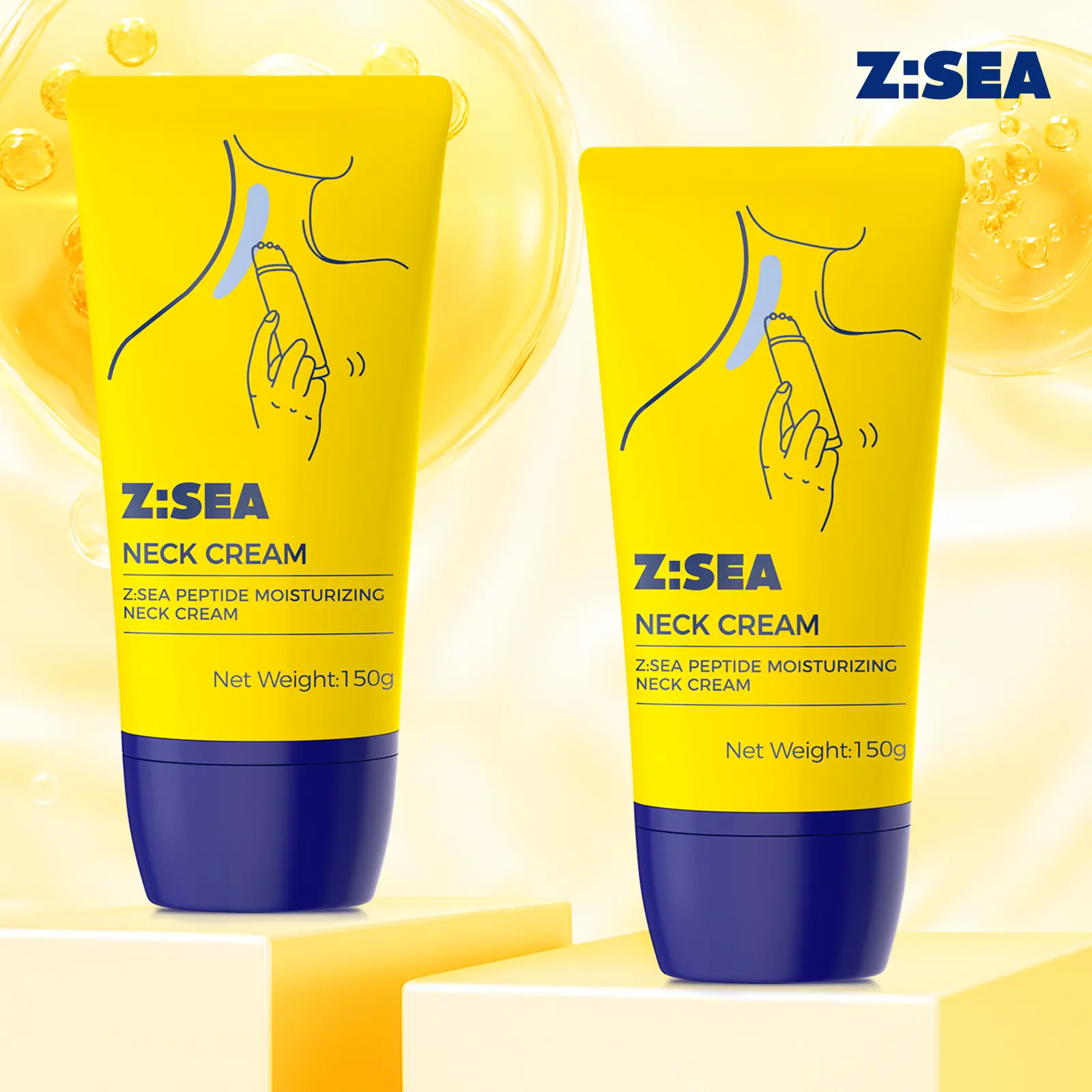 Z:SEA Neck Cream (2-pack): Firms and lifts, reduces wrinkles, deeply moisturizes, no animal testing, 150g Neck Firming Stick Radiant,travel essentials,sunscreen