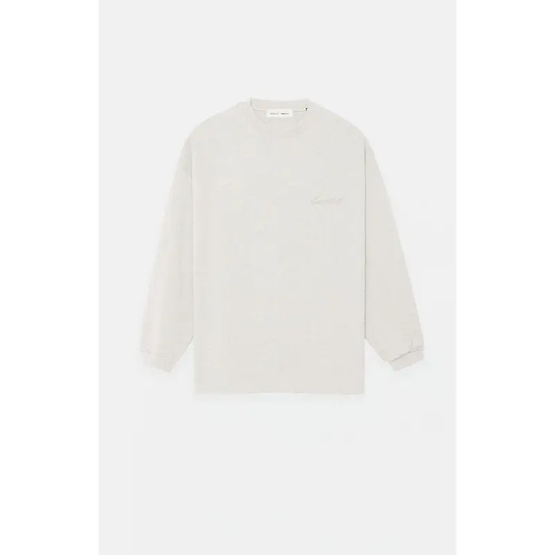 Fear of God ESSENTIALS Men's Heather Oatmeal Classic Long Sleeve T-Shirt