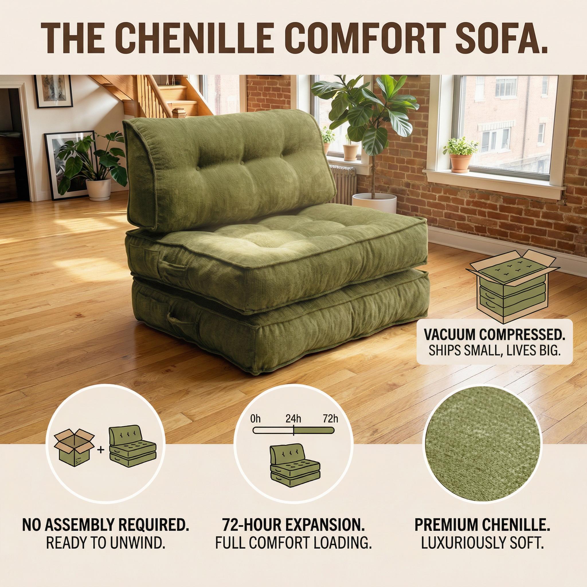 2-in-1 convertible sofa bed, foldable design, modern soft and comfortable corduroy fabric high-density memory sponge filling, small living room, bedroom, and lounge sofa