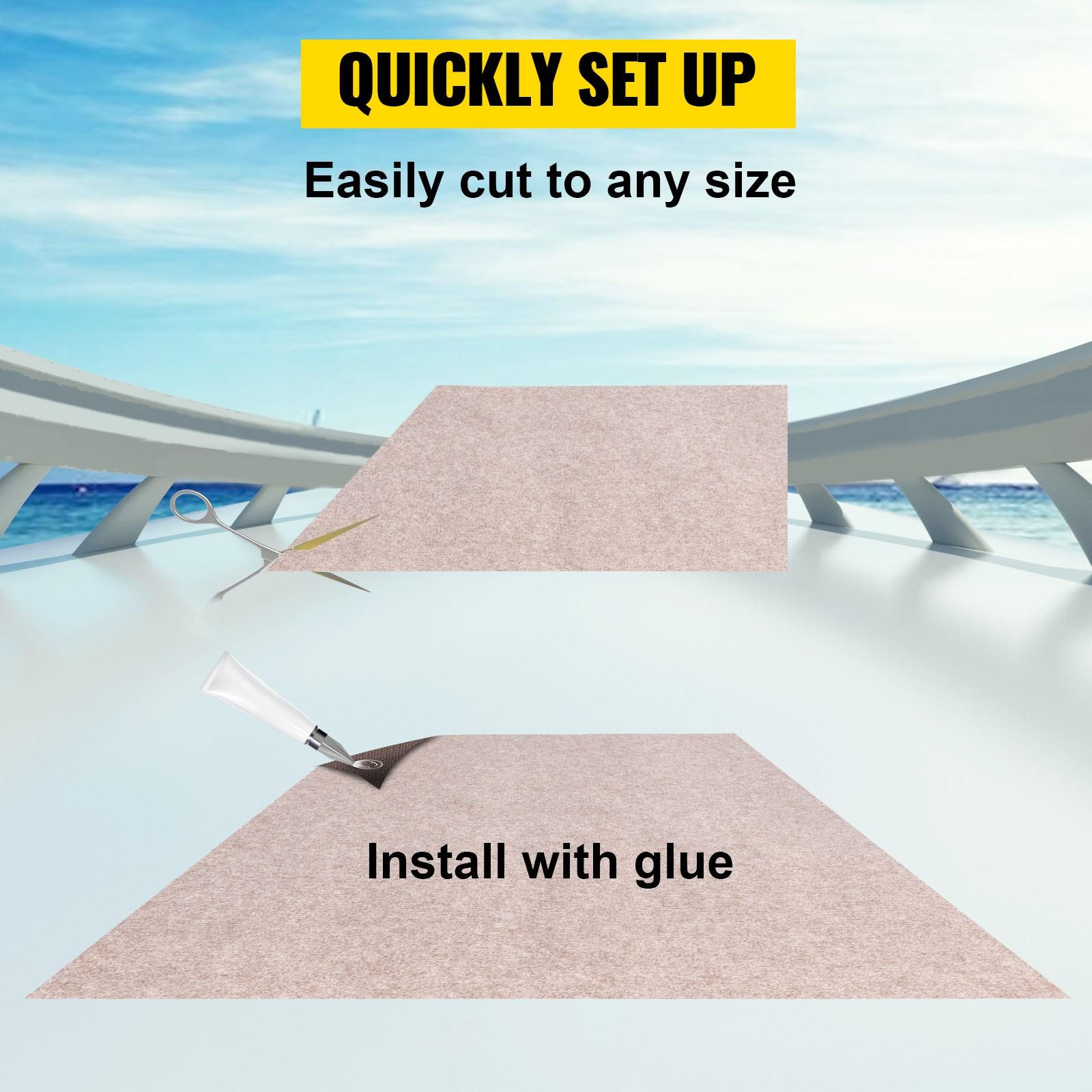 Boat Carpet 6 Ft X 13.1 Ft Marine Grade Boat Carpet For Boats Waterproof Light Brown Carpet With Marine Backing Anti-Slip Durable Marine Deck And Patio Rug Cuttable Easy To Clean Outdoor Use