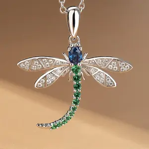 Dragonfly Pendant Long Necklace| Versatile Elegant Collarbone Chain, Delicate Jewelry