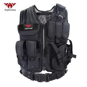 YAKEDA Multifunctional Hunting Vest, Tactical Chest Vest, Mesh Fabric & Polyester, Breathable and Durable, Multiple Pockets, Adjustable Straps, Outdoor Hunting, Tactical Lightweight Vest