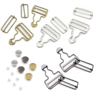 Household daily necessities 6 Sets Overall Buckles, Metal Suspender Buckles, 38mm Overalls Suspenders Dungaree Buckles and Buttons for Bib Pants DIY Backpack Accessories, 3 Colors