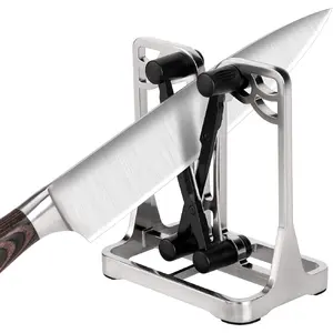 Knife Sharpener, Knife Sharpener Tool with Self-Adjusting, Stainless and Tungsten Carbide, for Helps Repair Sharpens, Hones, Polishes Blades