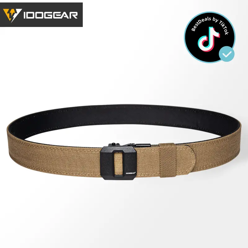 IDOGEAR Men's 1.5" EDC Ratchet Nylon Belt Quick Release Buckle No Hole Fit for Various Trouser Styles CCW Belts 3430/3448/3449