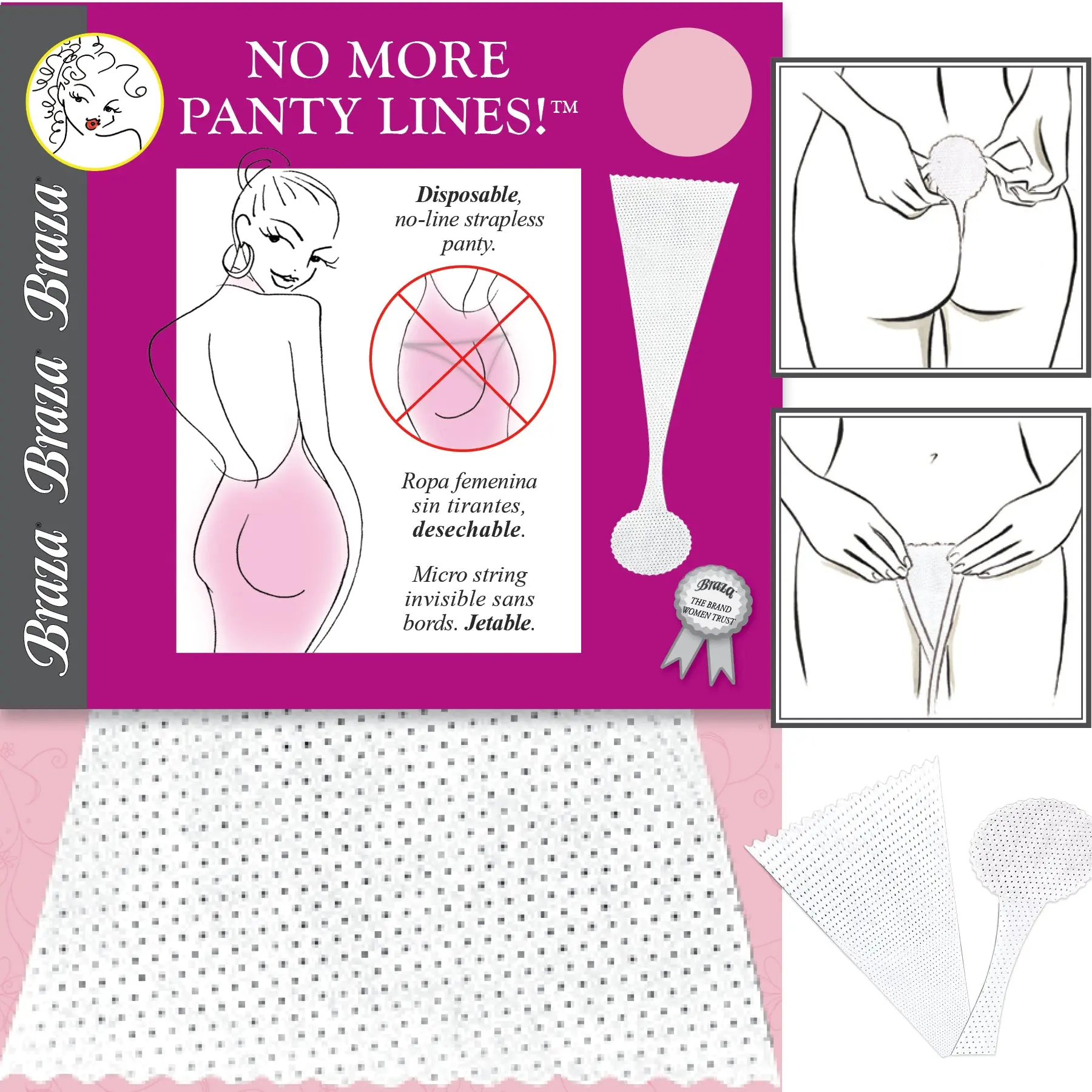 Women's Disposable Seamless Panty Liners, 3-Piece Set, Rayon Blend, Multi-Size, Discreet Wear, Seamless Fit for Eliminating Visible Panty Lines Under Tight Clothing