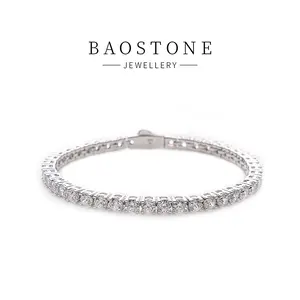 BAOSTONE Lab Created Artificial Gemstone 925 Silver Tennis Bracelet-Tennis bracelet-#S104