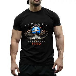 Journey Rock Band 1980 Album Art T-Shirt for Men & Women - 100 Cotton, Soft & Comfortable, Vintage Eagle Graphic, Casual Round Neck Tee, Ideal for Daily Wear & Music Fans, Band T Shirts