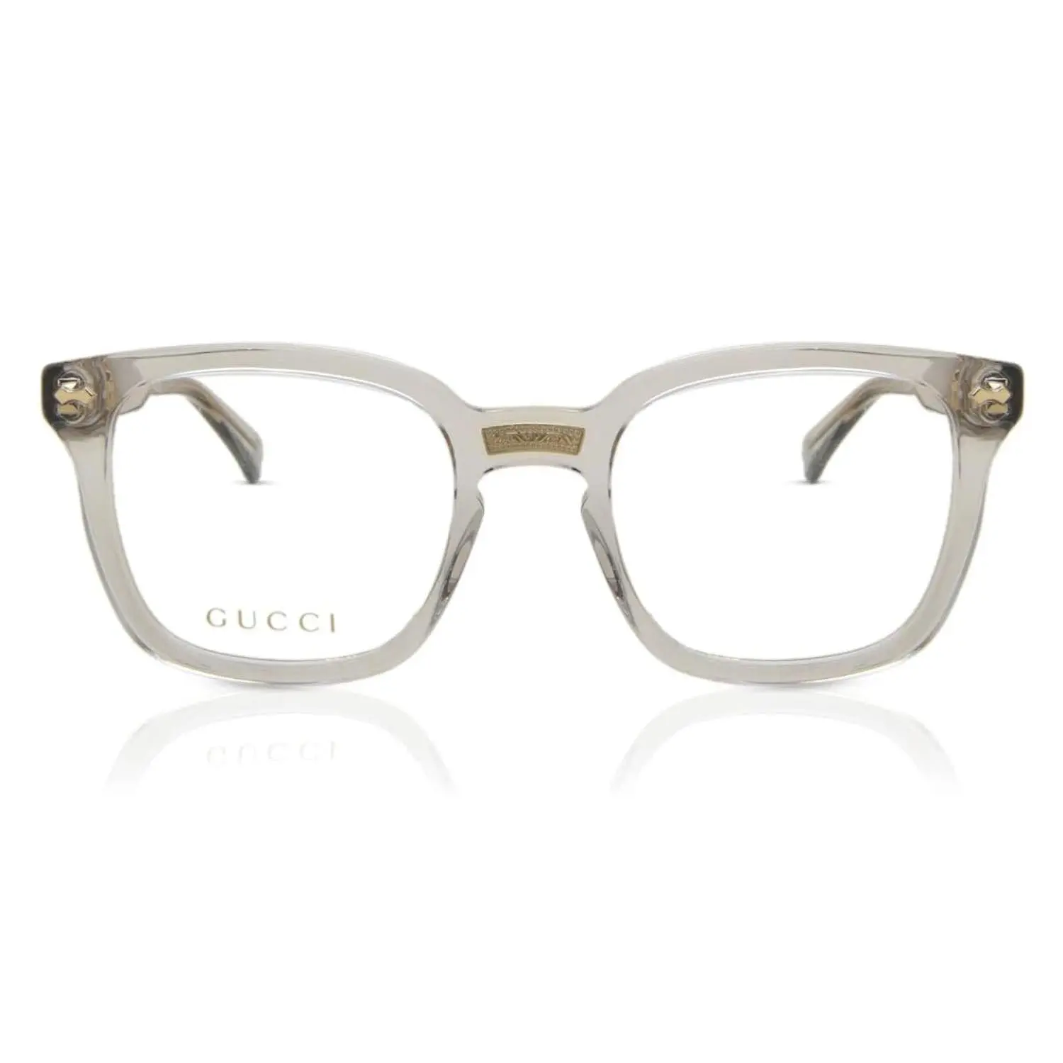 Gucci Rectangular Eyeglasses GG0184O 005 Transparent Gray 50mm 0184