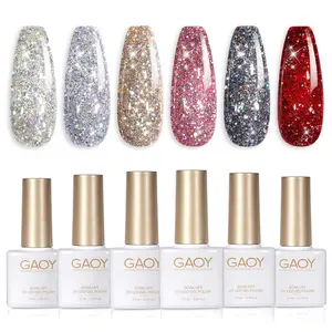 GAOY Glitter Ruby Nail Polish Set - 6 Colors Gel Polish Kit for Christmas Nails