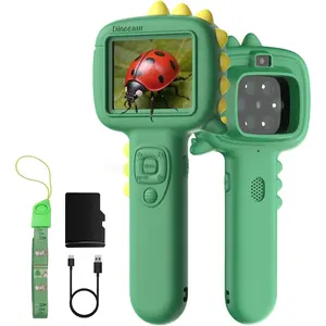 Microscope Camera for Kids Gifts Toys- Handheld Pocket Microscopes with 2.4" Screen and Autofocus - Mini Digital Educational Science Kit for Christmas Birthday for Age 3-5 5-7 8-12 Girls Boys (Green)