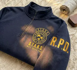 Resident Evil Inspired Embroidered Quarter Zip Sweatshirt, R.P.D Sweater, Raccoon City Police Department Shirt, Gamer Gift