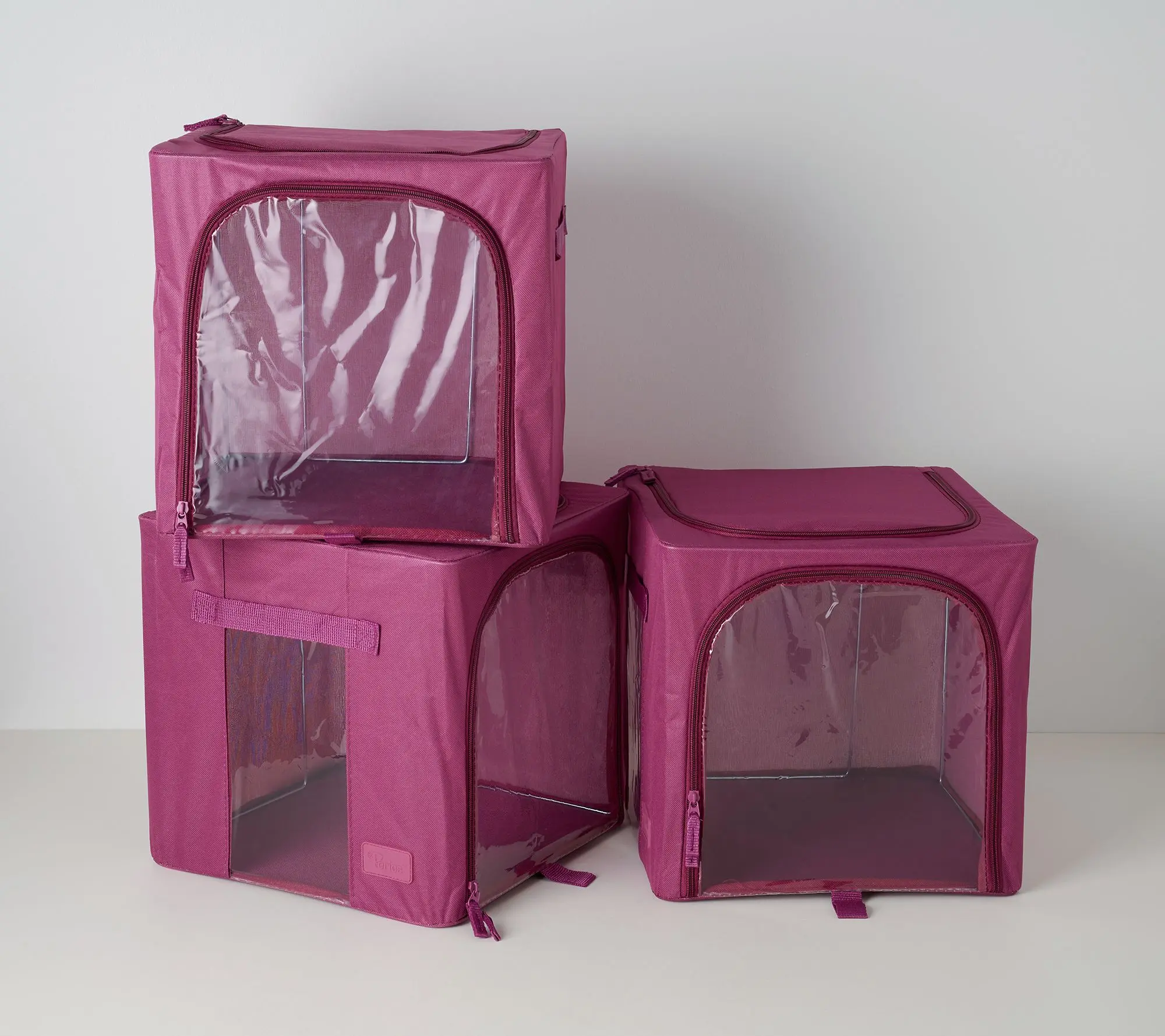 Periea Set of 3 Modular Cube Storage Boxes with Zip Top