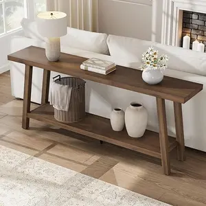 GARVEE Extra Long Console Table 70.87" – Modern Brown Entryway Sofa Table, Sleek Rectangular Accent Furniture for Living Room, Hallway, Behind Couch – Sturdy & Stylish – Perfect for Decor & Storage – Elevate Your Space!