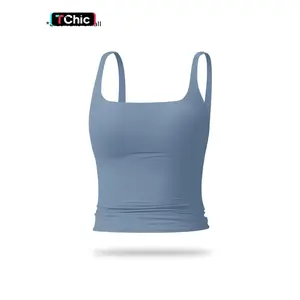 Women's Solid Color Sports Tank Top, Casual Comfy Breathable Sleeveless Workout Top for Yoga Gym Workout Running, Ladies Sportswear for All Seasons, Athletic Yoga Tops