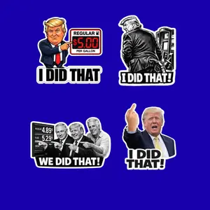 [COMBO4pcs]I Did That Trump Gas Pump Sticker Sheet, Political Humor Meme Vinyl Decals Pack, Anti Trump Inflation Joke Stickers, Waterproof Car Bumper Laptop Decal Set, Funny Protest Satire Gift Idea