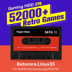 Batocera 500GB/2TB Gaming HDD With 52000+Games For PS3/PS2/Wii/WiiU/Sega Saturn/N64/SNES/MAME Retro Game Console for Windows PC