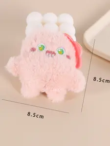 Cartoon Plush Monster Pin Keychain Doll, Girls' Bag Accessory, Fashion Jewelry for Shoes Hats, Cute Animal Brooches