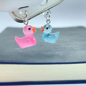 Cute Duck Design Phone Dust Plug, 1 Count Glow in The Dark Phone Charging Port Dust Plug, Phone Accessories for iPhone & Type-C Port