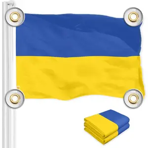 G128 2 Pack: Ukraine Ukrainian Flag | 3x5 Ft | LiteWeave Pro Series Printed 150D Polyester, 4 Corner Brass Grommets | Country Flag, Vibrant Colors, More Durable Than 100D 75D Polyester