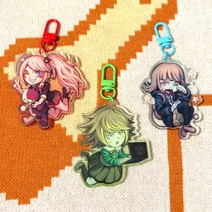 Danganronpa Girls Acrylic Keychain (Junko Enoshima, Chihiro Fujisaki, Chiaki Nanami) - Cute Bag Charm Keychain for Keys & Backpacks, Kawaii Gift for Fans!