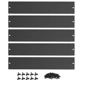 ynVISION.DESIGN Rack Blank Panels for 19” Server, Network & AV Racks | Steel Filler Plate | 10 Sets of Cage Nuts, Screws, and Washers Included | Universal Rack Accessory (5, 2U)