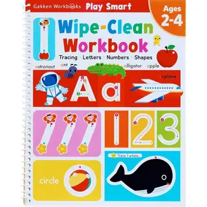 Play Smart Wipe-Clean Workbook Ages 2–4 | Tracing, Letters, Numbers & Shapes, Early Learning Activity Book for Toddlers - Spiral-bound