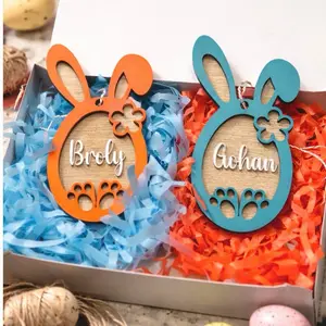 Custom Easter Ornaments - Personalized Bunny Ears Decor for Family Traditions & Handmade Gifts - Perfect Keepsakes for Every Year