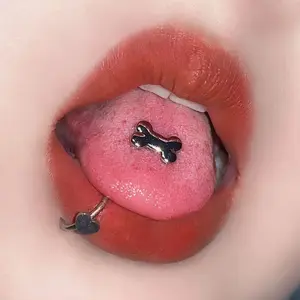 Fat Dog Bones Tongue Nails Tongue Rings Tongue Nails Cute Babes Sweet Cool New Trends Men and Women