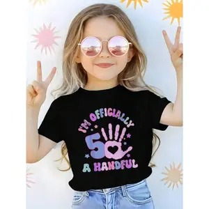 Kids I'm Officially A Handful 5th Birthday Party Funny Five T-Shirt