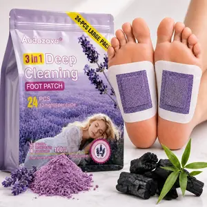【summervibes】Lavender & Ginger Restorative Foot Patches (24PCS) - Soothing Bamboo Vinegar Formula for Tired Feet - Premium Personal Care Gift