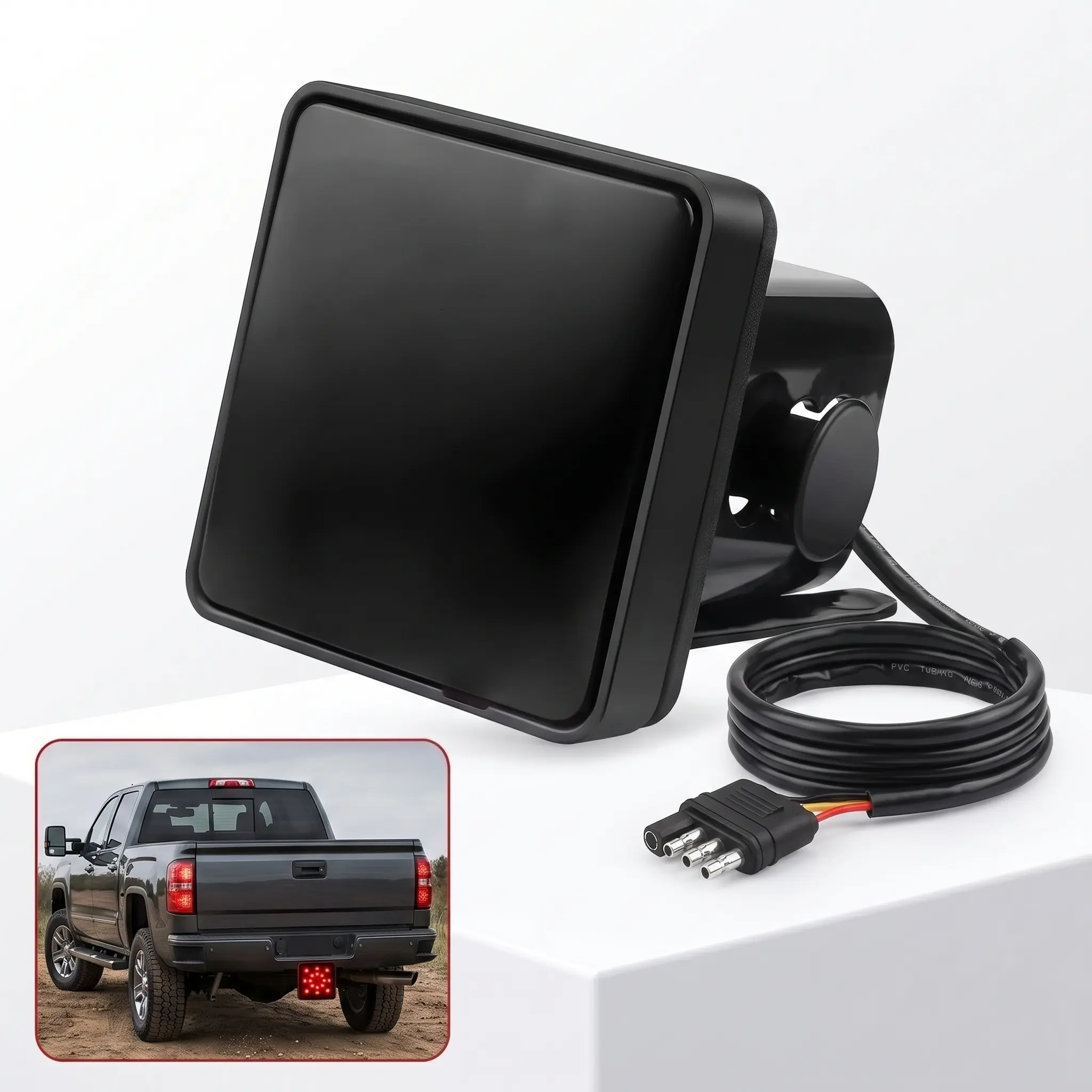 Universal Brake Tail Light For Towing Truck Pickup SUV 15 LED Brake Light Trailer Hitch Cover Super Bright Brake Driving Lamp For 2 Inch Towing Hitch Receiver
