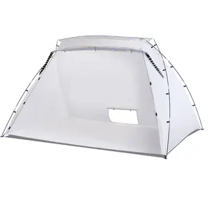 10x7x6ft Portable Paint Booth, Larger Foldable Spray Paint Tent with Built-in Floor & Ventilated Mesh Screen, Overspray Protection Painting Work Station for Furniture DIY Hobby Crafts Airbrush Tools