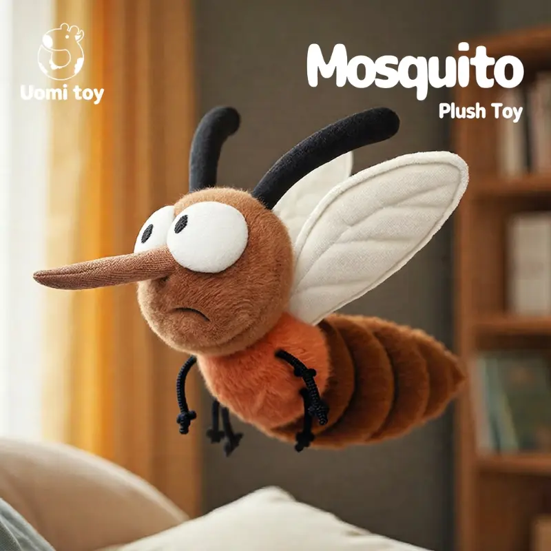 Uomi Toy Funny Insect Plush Toy, Mosquito Bee Firefly Cockroach Big Eyes Stuffed Animal, Soft Fluffy Squishy Kawaii Sleeping Pillow, Cuddly Huggable Companion Doll, Birthday Gift for Kids Adults, Room Decor Party Favor #summervibes