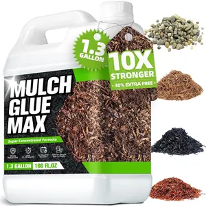 Rock & Mulch Glue 1.3 Gallon, Super Concentrated Gravel & Mulch Binder for Landscaping, Water-Permeable, Pet-Safe When Dry, Weather-Resistant Mulch Lock for Gardens & Pathways