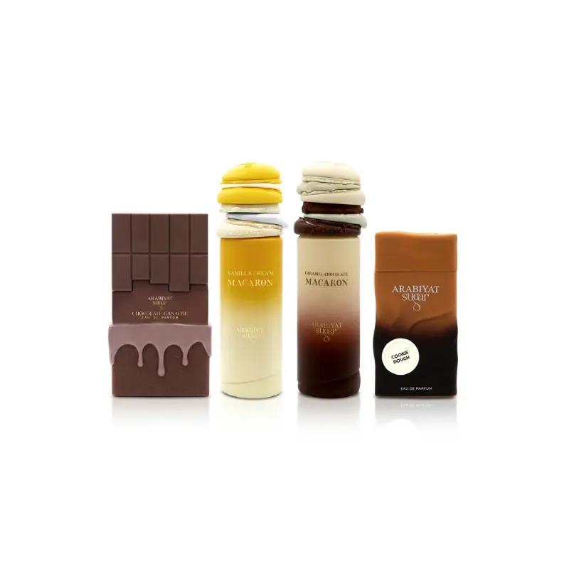 Unisex Luxury EDP Perfume Set - 4-Pack 3.4 fl oz Gourmand Collection with Cocoa-Vanilla, Chocolate Ganache, Cookie Dough, Caramel Scents (Viral Dessert-Scented Fragrances)