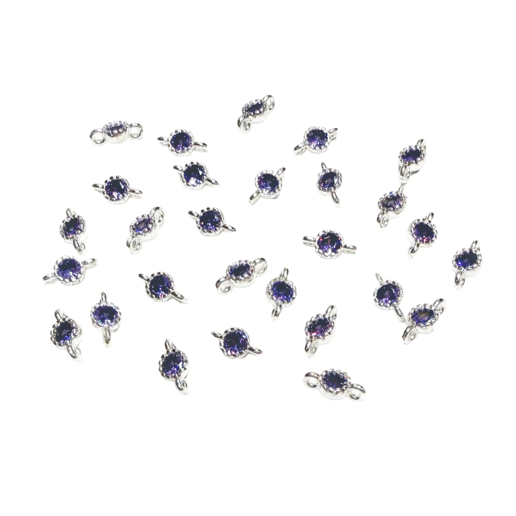 L1618]Zirconia Pendant Purple DIY tools set DIY Beads charms