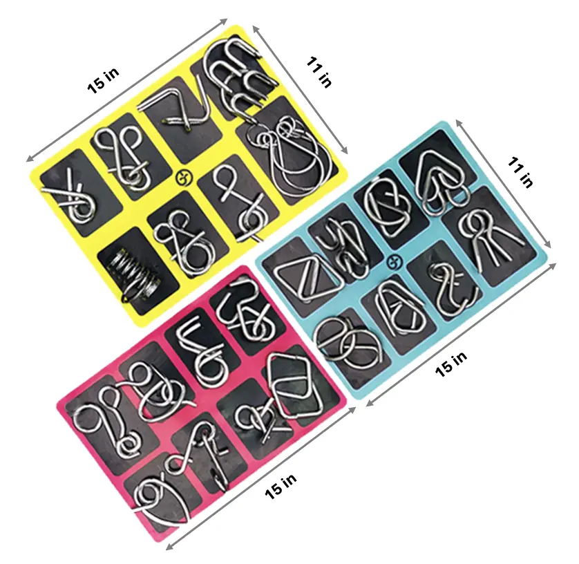 Metal Puzzle Ring 24 Piece Set High-Quality Educational Intellectual Toys IQ Brain Teaser Puzzles for Kids & Adults Unique Gift Durable Nickel Plated Metal Wire Styles China