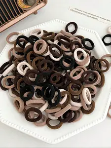 100pcs Pack Small Size Multicolor Spandex Hair Ties, Cute Casual Elastic Rubber Bands for Ponytail, All Seasons Hair Accessories Scrunchies