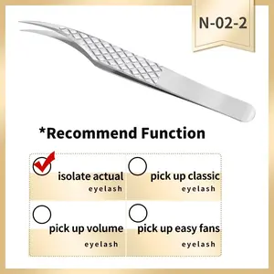 Nagaraku Diamond Grip Eyelash Extension Tweezers, 420 Stainless Steel Precision Volume Lash Tweezers