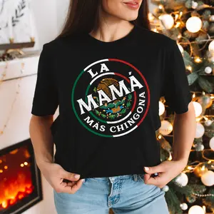 La Mamá Más Chingona Shirts | Mom Gift | Regalo Para Mamá Cotton Womenswear